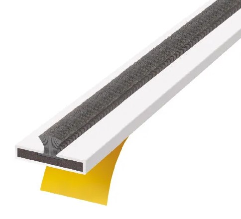 2.1MTR x 15mm x 4mm INTUMESCENT FIRE & SMOKE STRIP WHITE (WITH BRUSH) EXITEX
