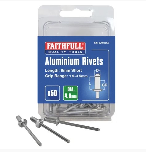 Aluminium Rivets 4.8 x 8mm Short Pre-Pack of 50