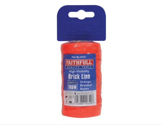 Hi-Vis Nylon Brick Line 100m (330ft) Orange