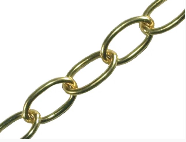 Oval Chain 2.3mm x 10m Polished Brass