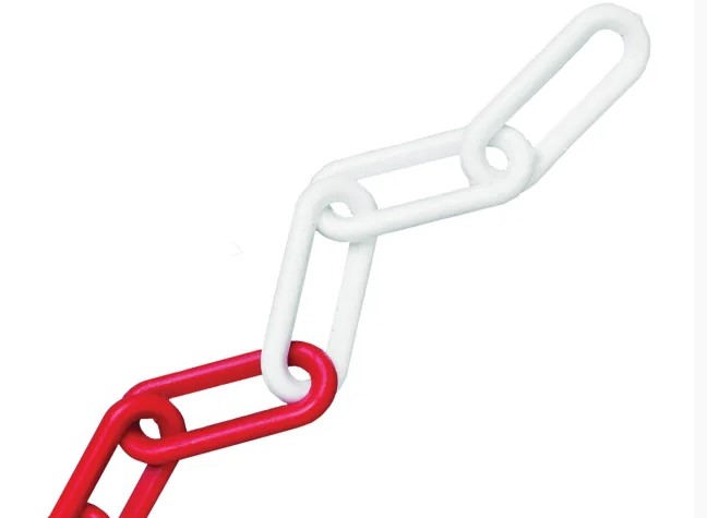 Plastic Chain 8mm x 12.5m Red / White