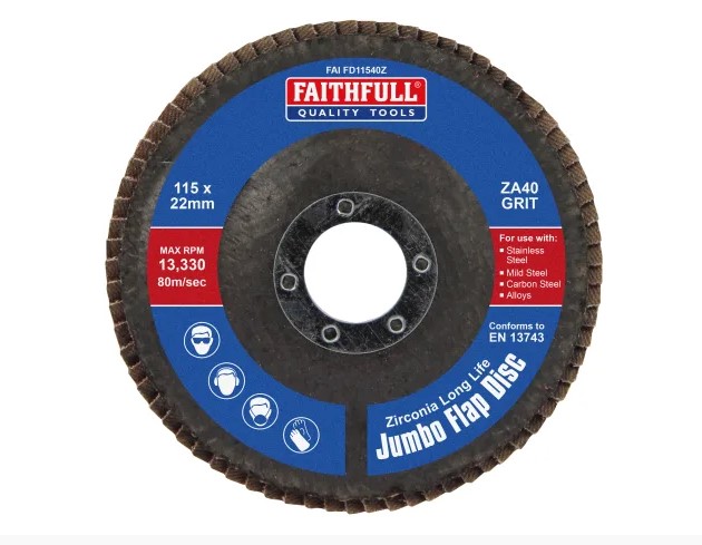 Zirconia Abrasive Jumbo Flap Disc A40 115mm