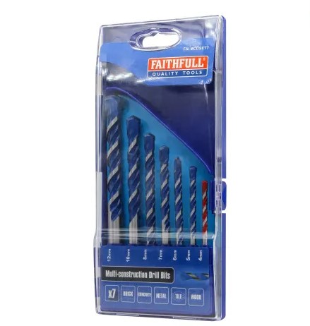Multi Construction Drill Set, 7 Piece