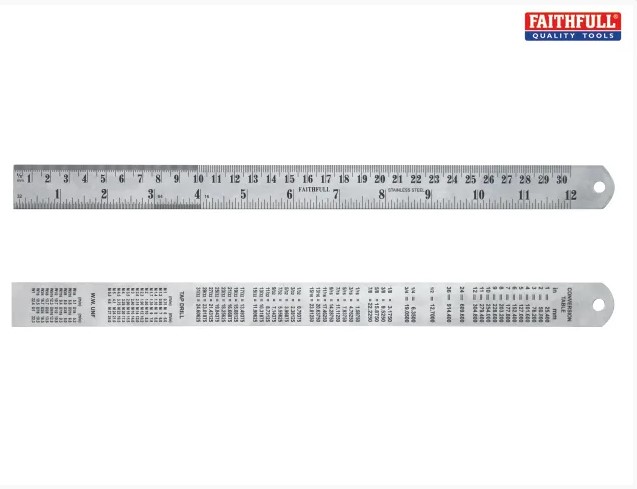 Steel Rule 300mm / 12in x 25mm