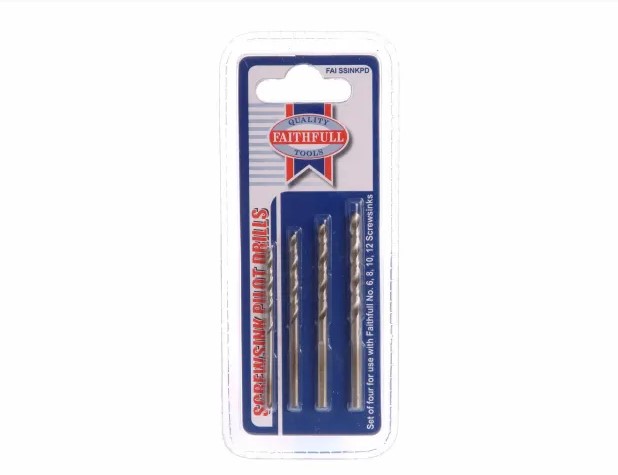 Screwsink Pilot Drill Set, 4 Piece