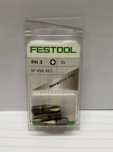 PH-3 x 25mm PHILLIPS BITS 3-PK FESTOOL