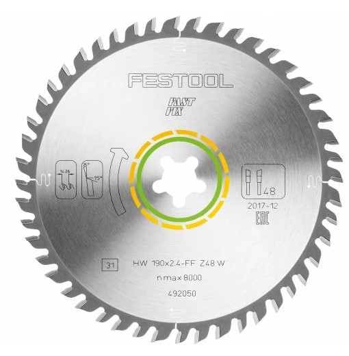 190mm x 48TH x FF TCT SAW BLADE BLADE TO SUIT TS55/ATF55 FESTOOL