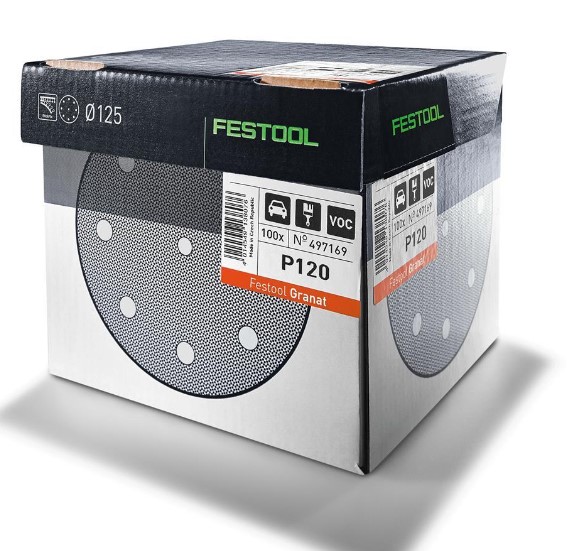 125mm (5") x 120G GRANAT SANDING DISC BOX-100 FESTOOL