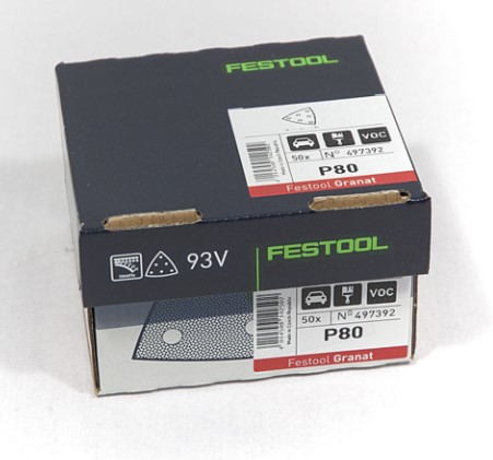 95mm x 88mm 80G (93V) SMALL TRIANGLE GRANAT SANDING PAD BOX-50 FESTOOL