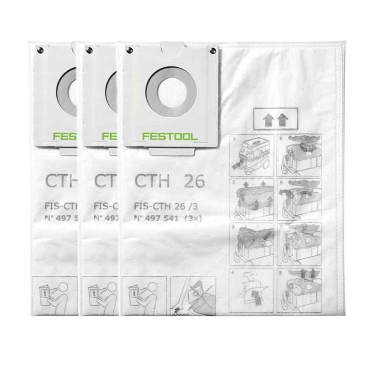 DUST BAGS TO SUIT CTH26 3-PK FESTOOL