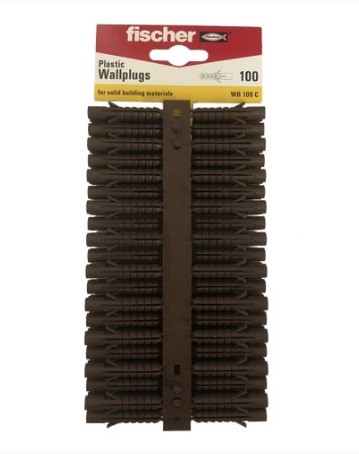 WALL PLUGS BROWN PLUG 100-PK FISCHER