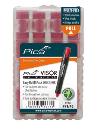 VISOR PERMANENT REFILL RED 4-PK PICA