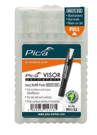 VISOR PERMANENT REFILL WHITE 4-PK PICA
