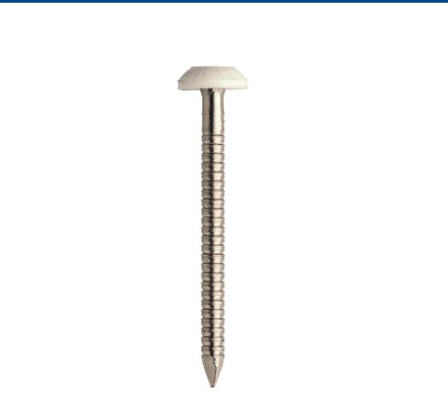 JCP 30mm WHITE POLY TOP PINS STAINLESS STEEL BOX 250