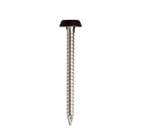 JCP 40mm BLACK POLY TOP PINS STAINLESS STEEL BOX-QTY 250
