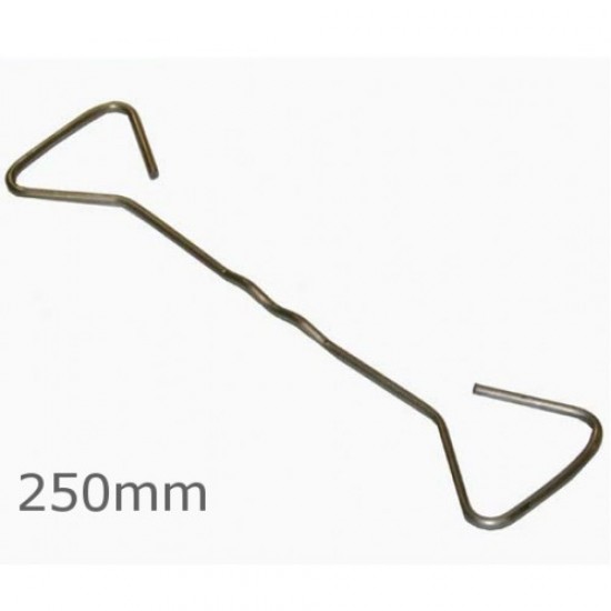 250mm DOUBLE TRIANGULAR  WALL TIE CAVITY SIZE 101-125mm STAINLESS STEEL 250-BOX