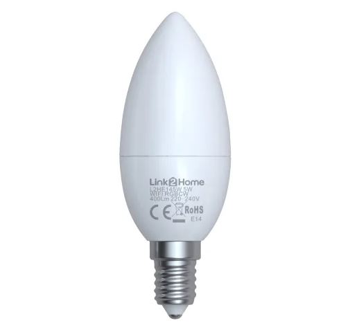 Wi-Fi LED SES (E14) Opal Candle Dimmable Bulb, White + RGB 400 lm 5W