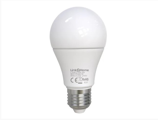 Wi-Fi LED ES (E27) Opal GLS Dimmable Bulb, White + RGB 800 lm 9W