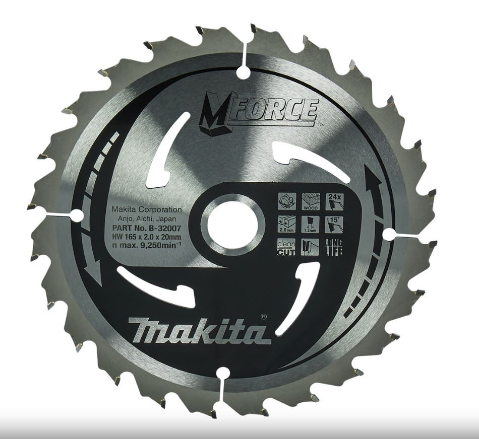 165mm x 24TH x 20mm BORE TCT SAW BLADE MAKITA