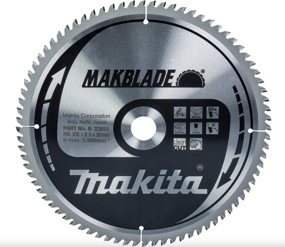 305mm x 80TH x 30mm BORE TCT SAW BLADE MAKBLADE CLEAN CUT WOOD MITRESAW MAKITA