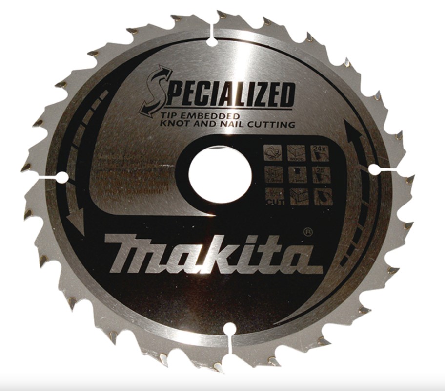 190mm x 24TH x 30mm BORE TCT SAW BLADE SPECIALIZED KNOT AND NAIL CUTTING MAKITA
