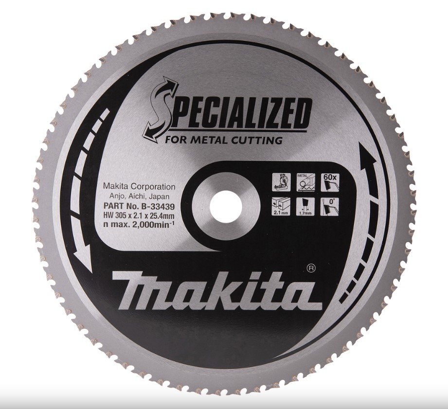 305mm x 60TH x 25.4mm BORE TCT SAW BLADE SPECIALIZED MILD STEEL METAL MAKITA