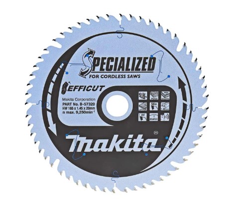 165mm x 56TH x 20mm BORE TCT SAW BLADE SPECIALIZED CORDLESS SAW LAMINATE