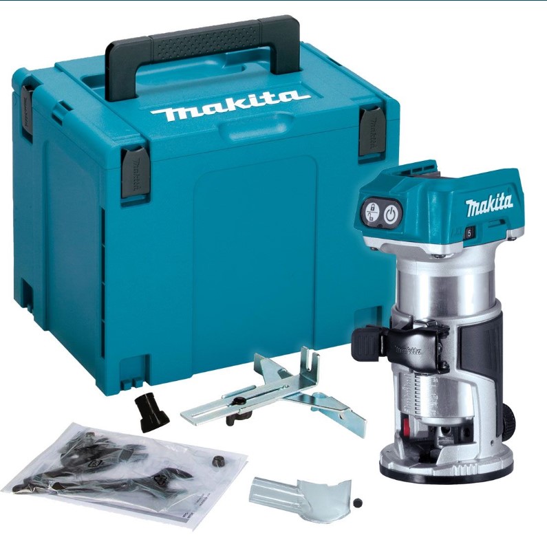 DRT50ZJ BRUSHLESS 1/4" PALM ROUTER 18V BODY ONLY IN CASE MAKITA