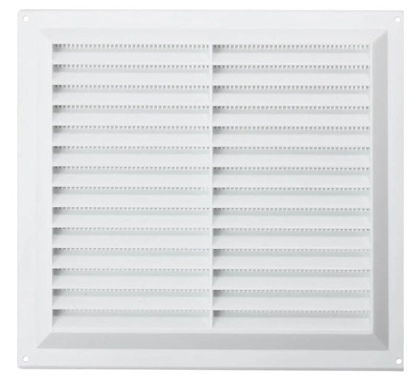 9" x 9" LOUVRE FLUSH FITTING VENT WHITE