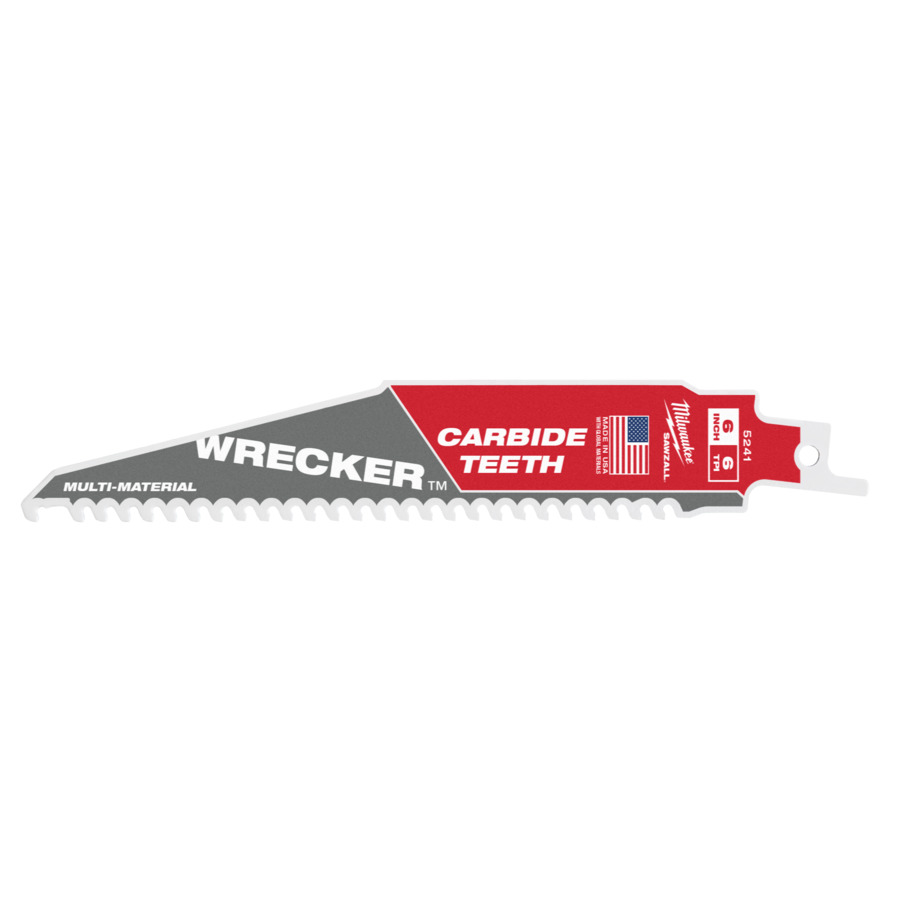 150mm (6") WRECKER CARBIDE TEETH MULTI MATERIAL RECIPROCATING SAW BLADE MILWAUKEE