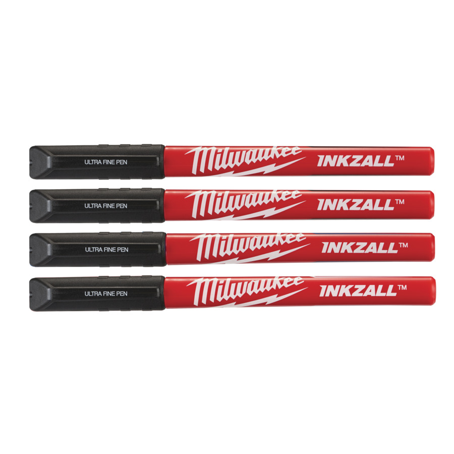 4 PIECE INKZALL BLACK FINE TIP SET  MILWAUKEE