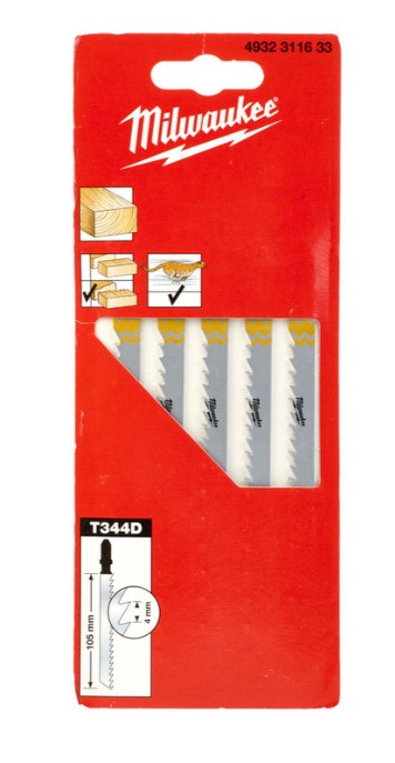 105mm (4") T344D JIGSAW BLADE 5-PK  MILWAUKEE