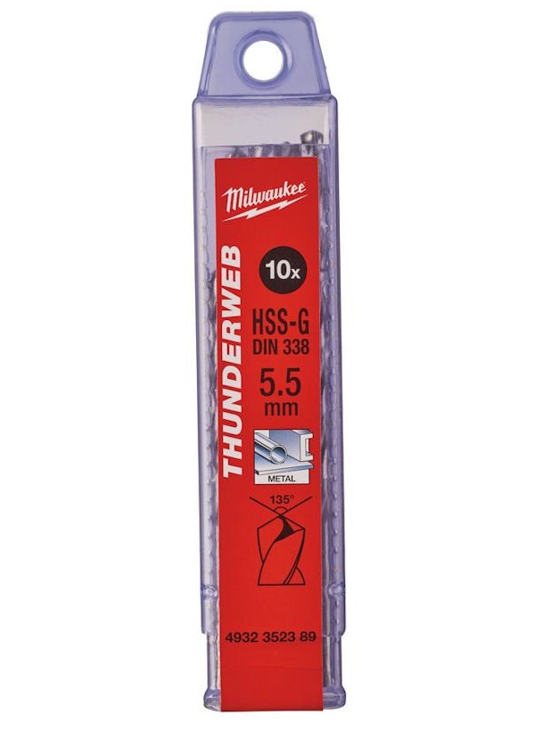 5.5mm HSS METAL DRILL BITS 10-PCE  MILWAUKEE