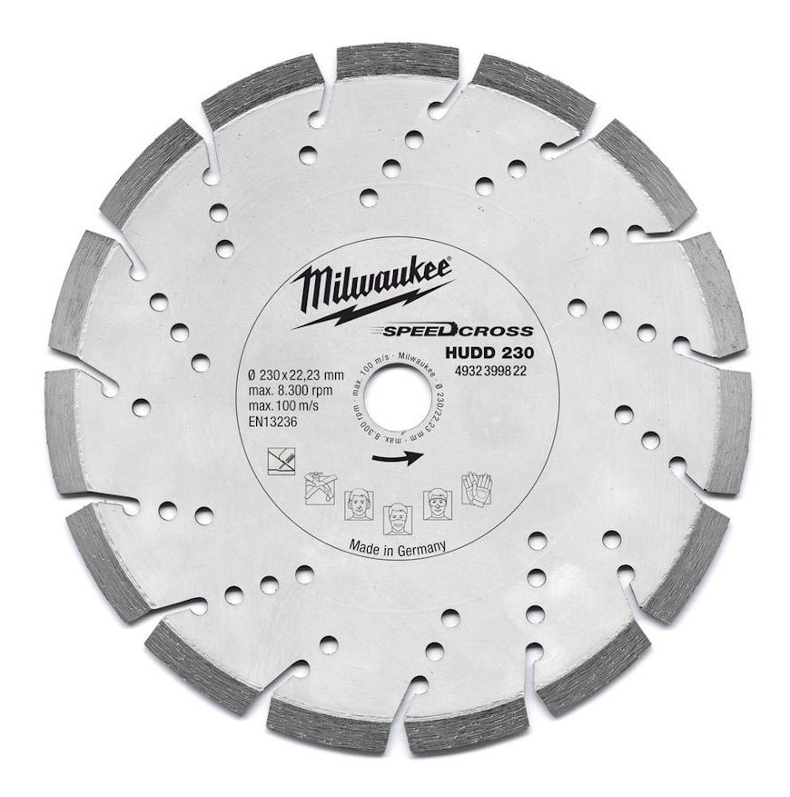 230mm x 22mm BORE SPEEDCROSS HUDD HARD UNIVERSAL DIAMOND BLADE MILWAUKEE