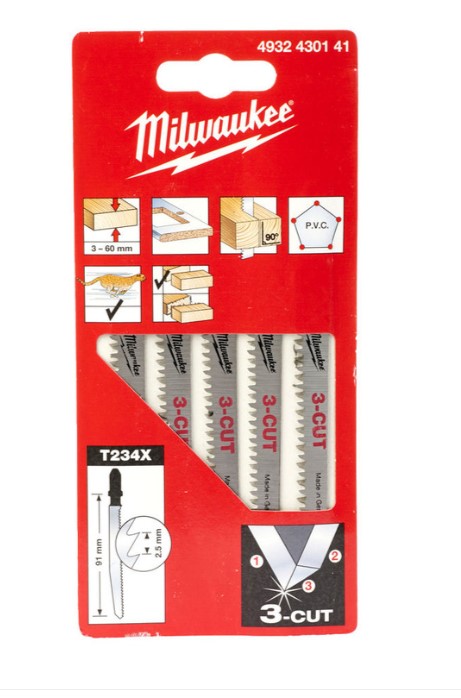 91mm (3 1/2") T234 JIGSAW BLADE 5-PK  MILWAUKEE