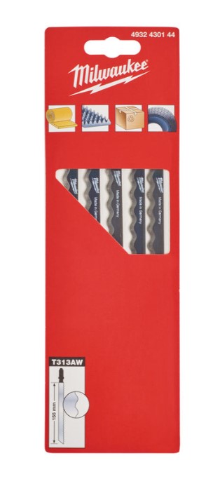 155mm (6") T313AW JIGSAW BLADES  5-PK  MILWAUKEE
