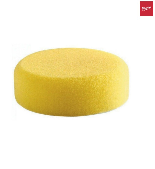 POLISHING SPONGE HARD 80MM YELLOW HOOK AND LOOP FIX MILWAUKEE