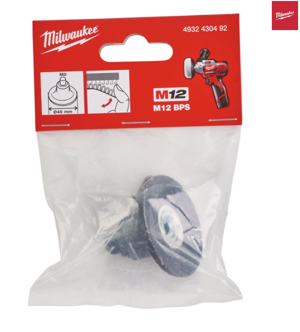 FIBRE DISC SANDING BACKING PAD M9 X 0.75 HOOK AND LOOP MILWAUKEE