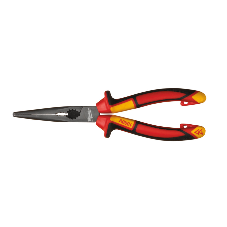 205mm (8") VDE-INSULATED 45-deg. LONG ROUND NOSE PLIERS  MILWAUKEE