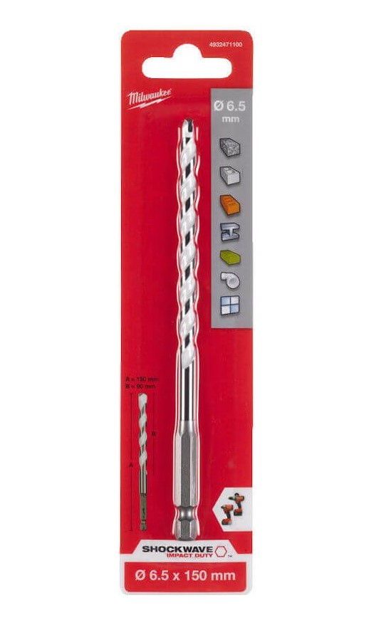 6.5mm x 150mm MULTI MATERIAL DRILL BIT  MILWAUKEE