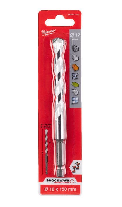 12.0mm x 150mm MULTI MATERIAL DRILL BIT  MILWAUKEE