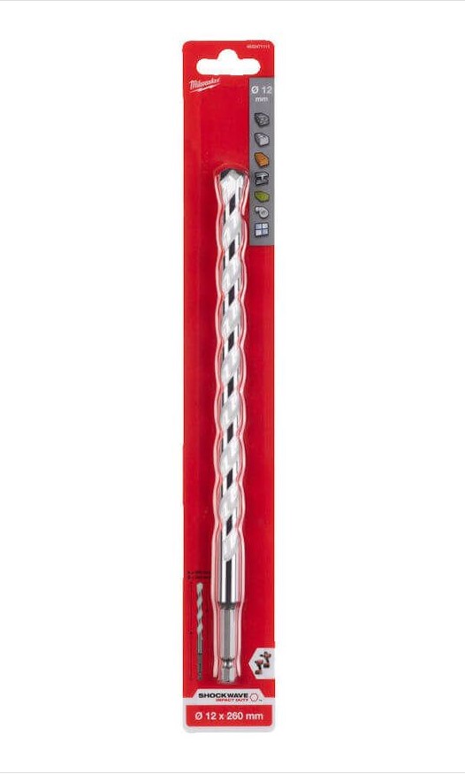 12.0mm x 260mm MULTI MATERIAL DRILL BIT  MILWAUKEE