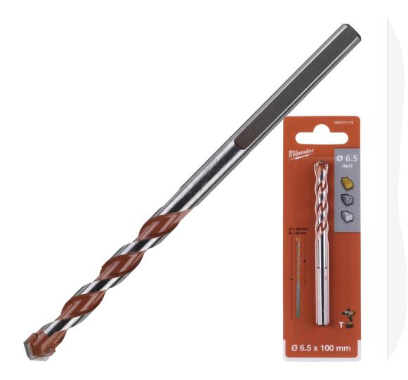 6.5mm x 100mm PREMIUM CONCRETE DRILL BIT  MILWAUKEE