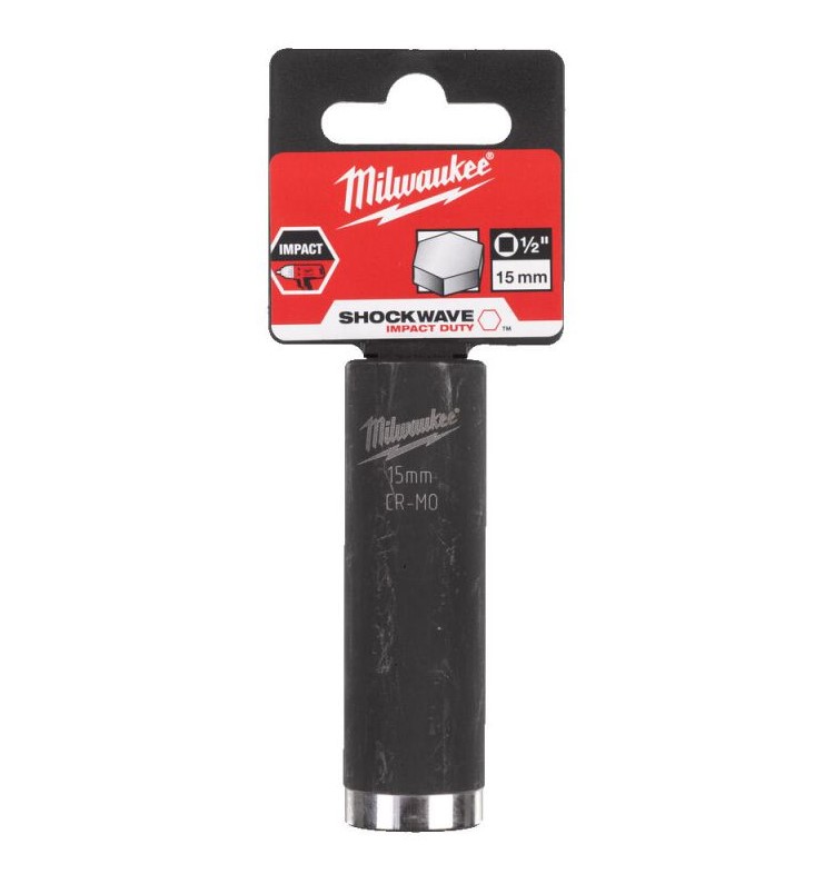 15mm x 1/2" DRIVE SHOCKWAVE DEEP IMPACT SOCKET MILWAUKEE