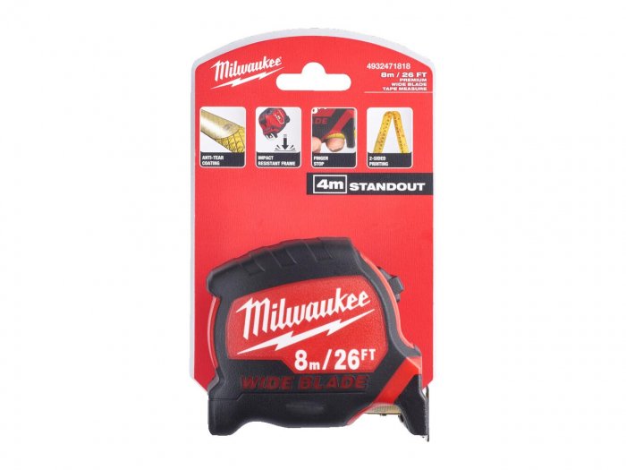 8m (26ft) WIDE BLADE TAPE MEASURE  MILWAUKEE