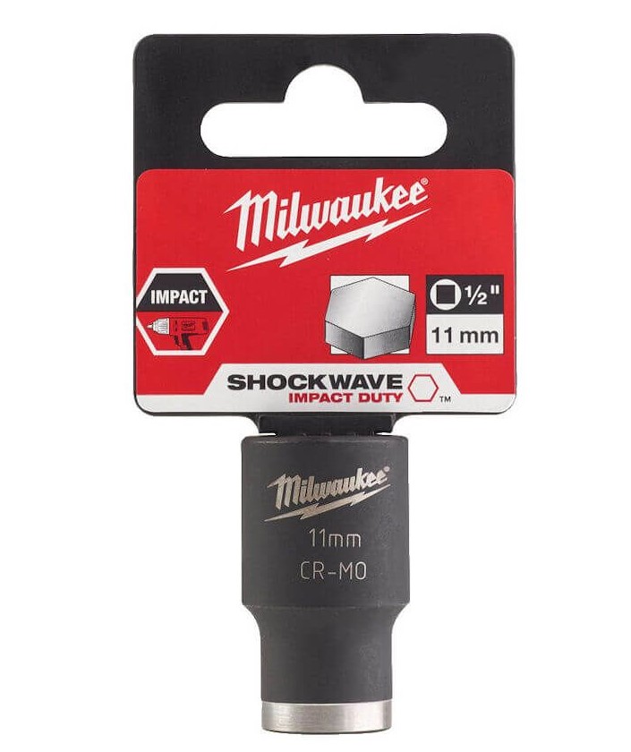 11mm x 1/2" DRIVE SHOCKWAVE SHORT IMPACT SOCKET MILWAUKEE