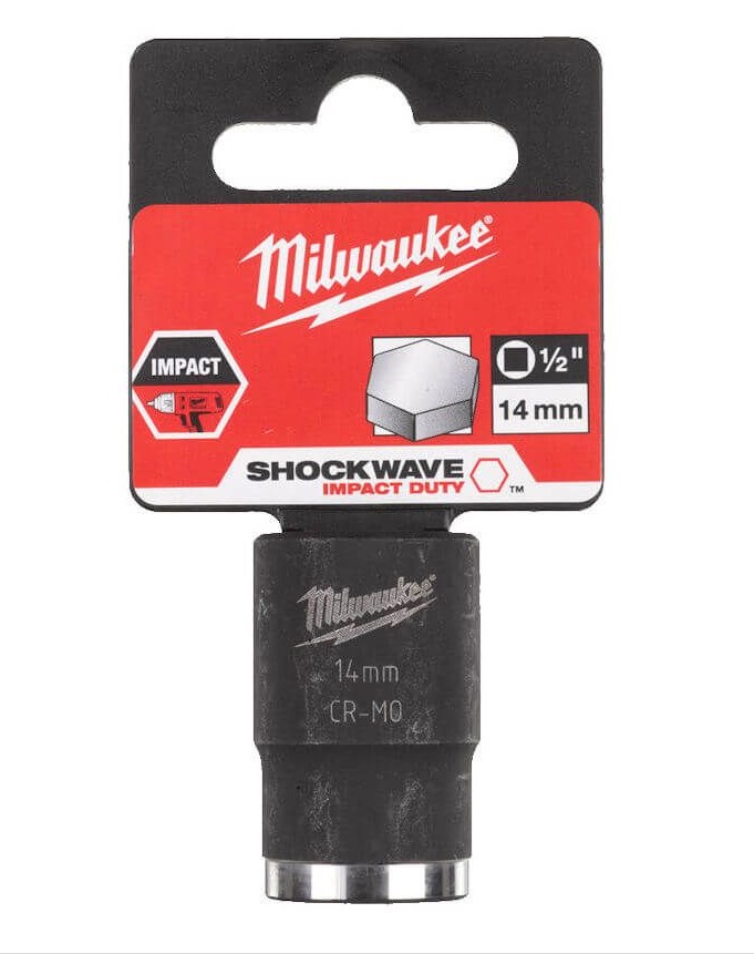 14mm x 1/2" DRIVE SHOCKWAVE SHORT IMPACT SOCKET MILWAUKEE