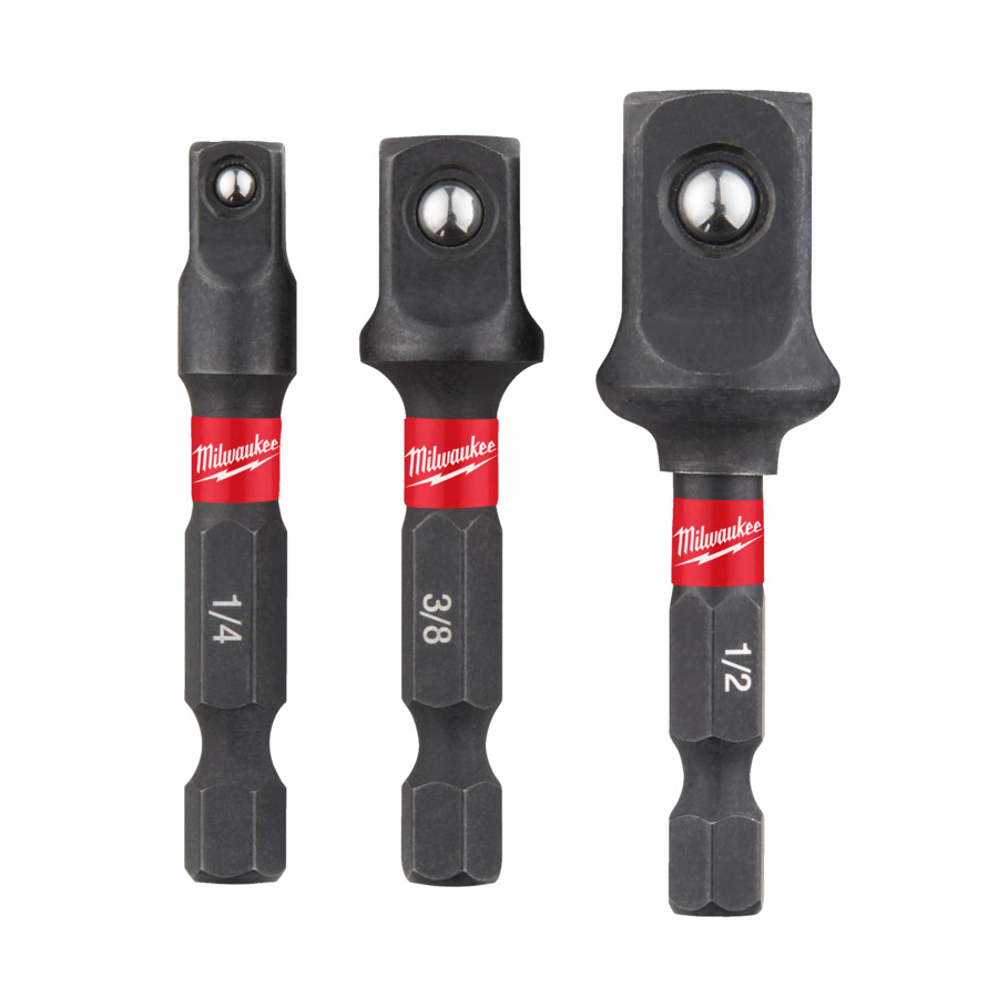 3 PC IMPACT SOCKET EXTENSION BIT SET 1/4" 3/8" 1/2"  MILWAUKEE