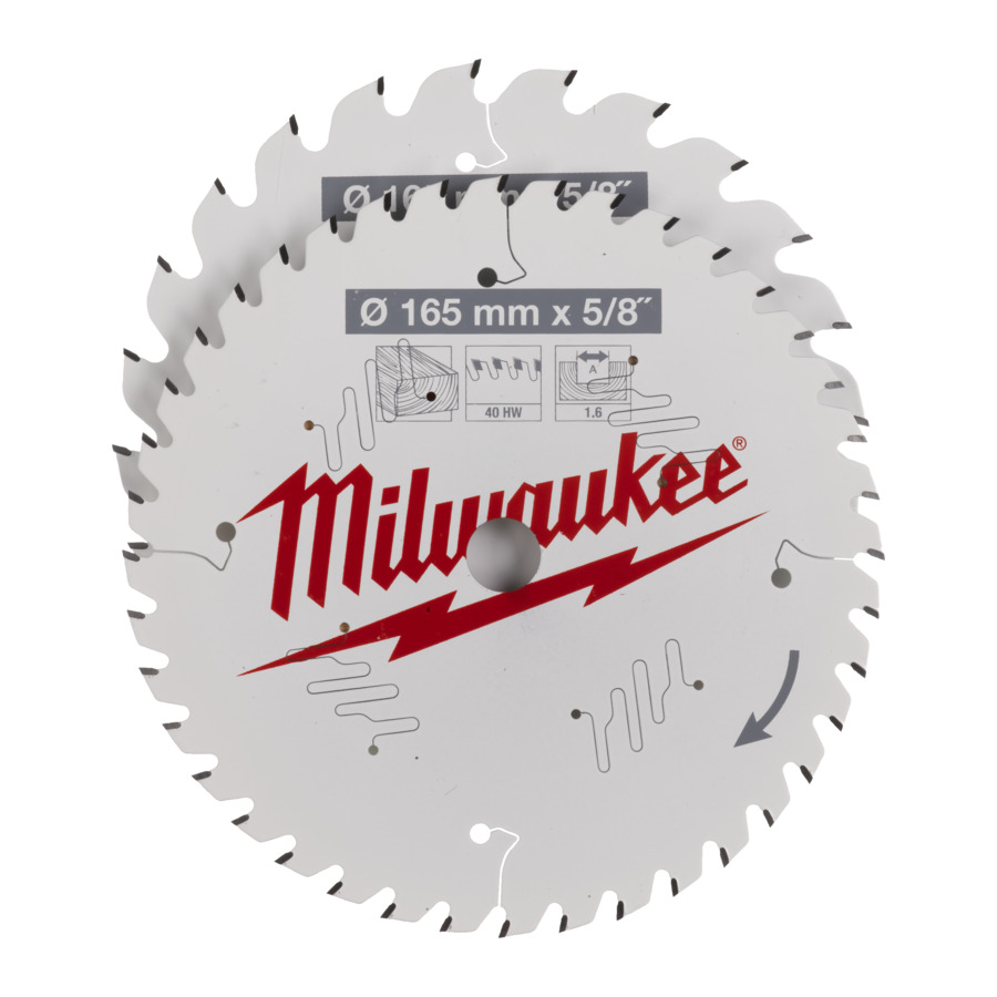 165mm x 5/8" BORE 24TH/48TH WHITE PTFE COATED SAW BLADE TWIN PACK MILWAUKEE