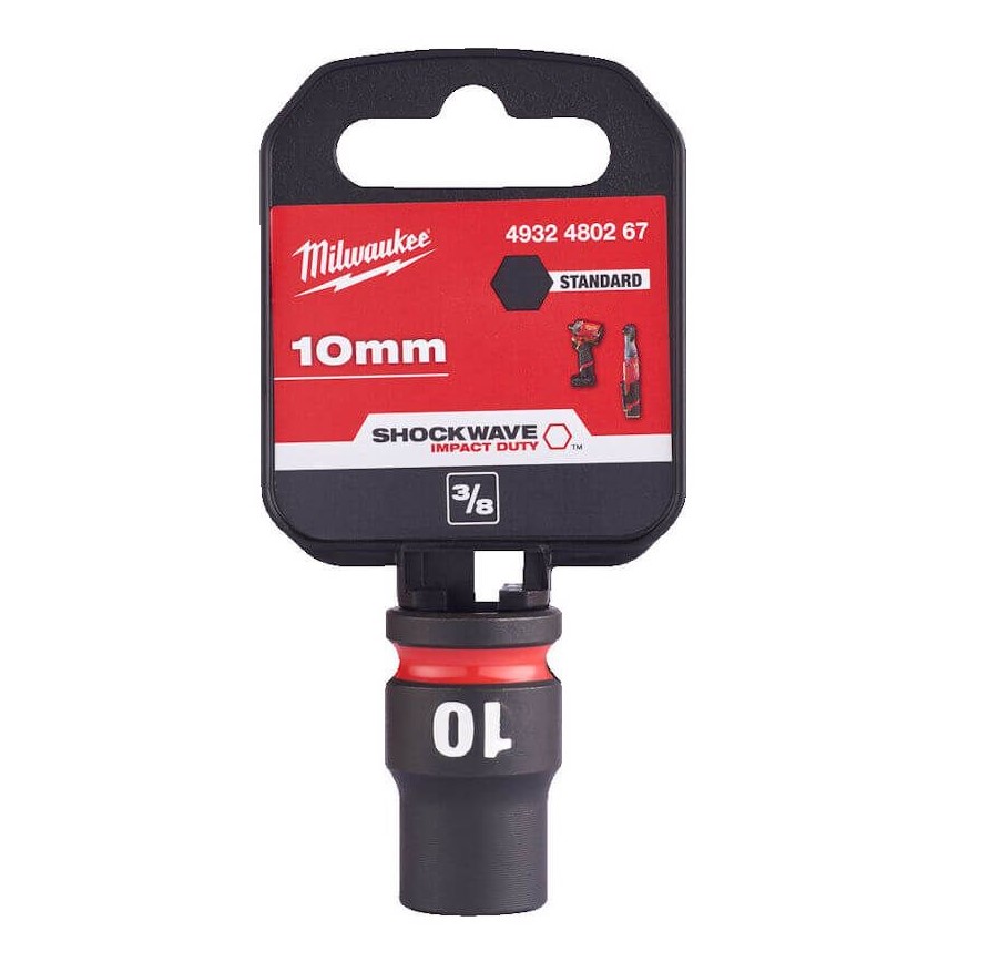 10mm x 3/8" DRIVE SHOCKWAVE SHORT IMPACT SOCKET MILWAUKEE